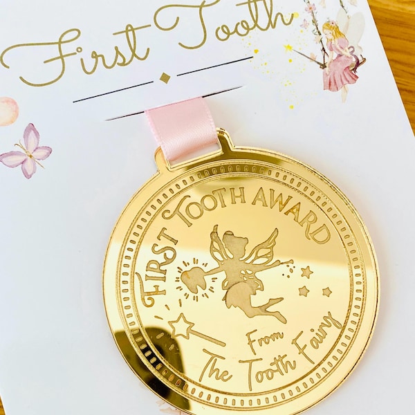 EERSTE Tandenfee-medaille & 1e Tandenfee BRIEF | Tandenfeeset met gouden munt