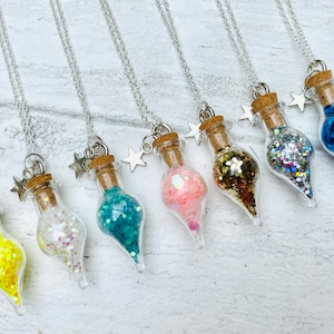 Fairy Dust Bottle Necklaces- Fairy Party Bag Fillers, Fairy Dust Necklace, Fairy Gift Fairy Gift for Fairy Party Bags mini Fairy Dust bottle