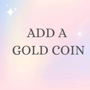 Pode incluir: Imagem com o texto "ADD A GOLD COIN" em cinza escuro sobre um fundo gradiente pastel de rosa, roxo e azul. Detalhes decorativos de estrelas e brilhos s&atilde;o vis&iacute;veis.