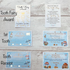 Woodland Fairy BOYS Tooth Fairy Letter Personalised gift box Boy Tooth Fairy kit: Custom Letter, Fairy Dust, Fairy Wings, Magnifying Glas image 6