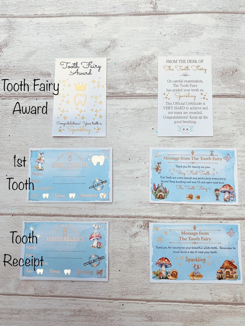 Woodland Fairy BOYS Tooth Fairy Letter Personalised gift box Boy Tooth Fairy kit: Custom Letter, Fairy Dust, Fairy Wings, Magnifying Glas image 6