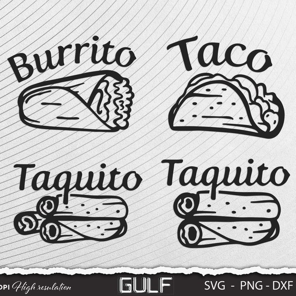 Taco Burrito Taquito svg Matching Shirts SVG father's day father's day cute baby print cut file Cricut Silhouette Download png dxf 300dpi