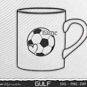 Name custom Soccer Heart SVG, Soccer svg, Clipart for Cricut, Soccer Team svg, Soccer Player svg Vector Cut File, Digital download zdjęcie 3