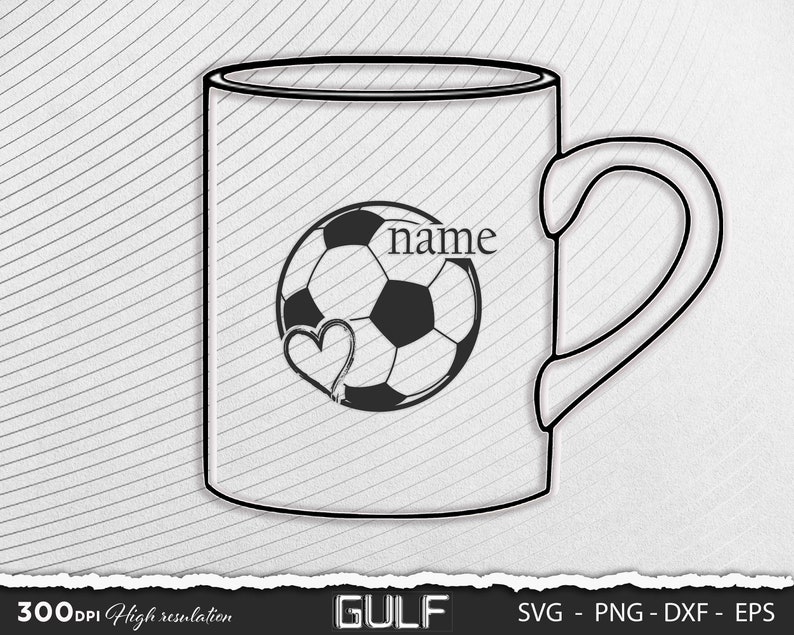 Name custom Soccer Heart SVG, Soccer svg, Clipart for Cricut, Soccer Team svg, Soccer Player svg Vector Cut File, Digital download zdjęcie 3