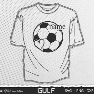Name custom Soccer Heart SVG, Soccer svg, Clipart for Cricut, Soccer Team svg, Soccer Player svg Vector Cut File, Digital download zdjęcie 2