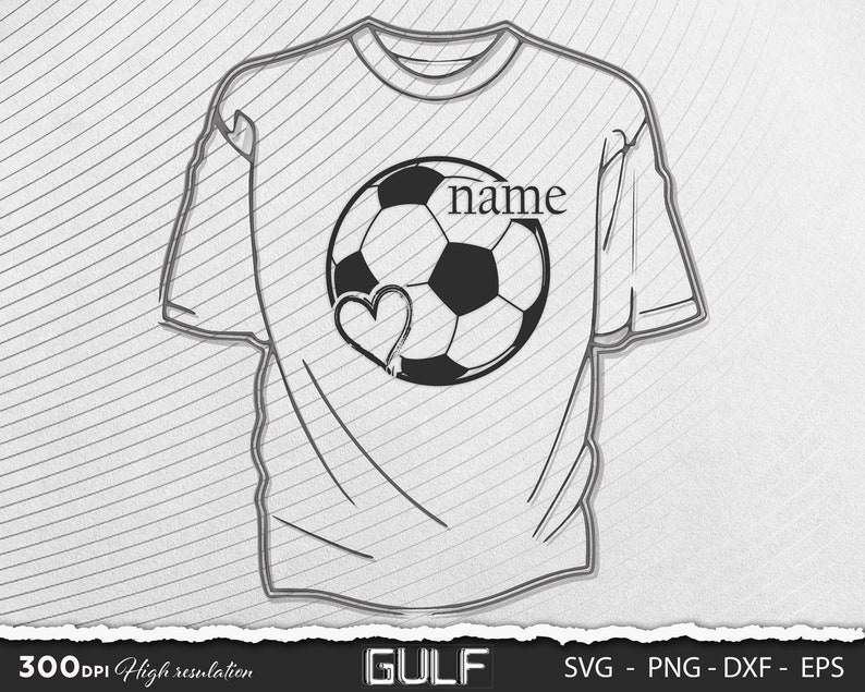 Name custom Soccer Heart SVG, Soccer svg, Clipart for Cricut, Soccer Team svg, Soccer Player svg Vector Cut File, Digital download zdjęcie 2