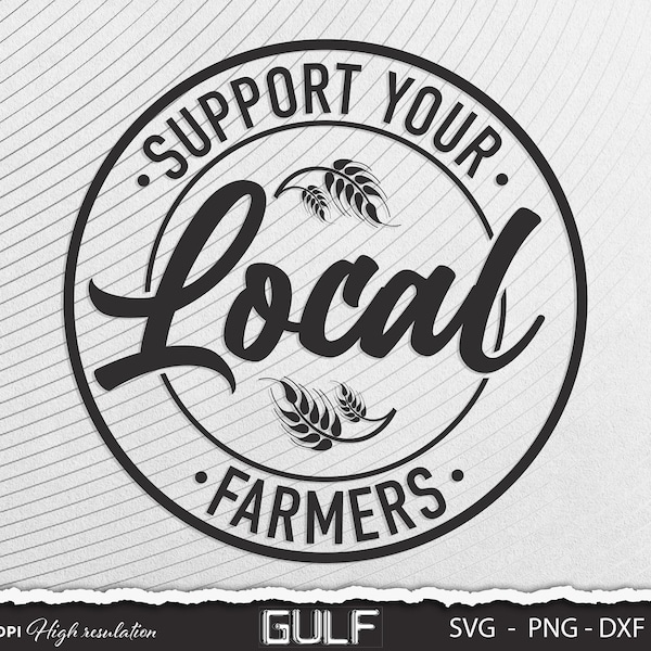 Support Your Local Farmers Svg, Farm Svg, Livestock Svg, Farming Svg Silhouette Printable Cut Files 300dpi