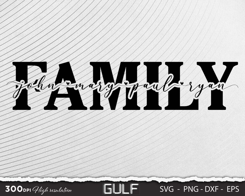 Custom Family SVG Family Split Names Svg Family Clipart Etsy Canada