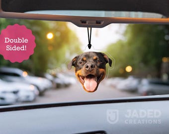 Personalized Photo Car Mirror Charm: Double-Sided Acrylic Rearview Accessory