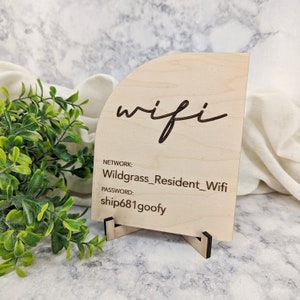 Custom Wifi Wood Sign Guest Bedroom Airbnb Personalized Wood Cut Out Engraved Password Mantel Sign