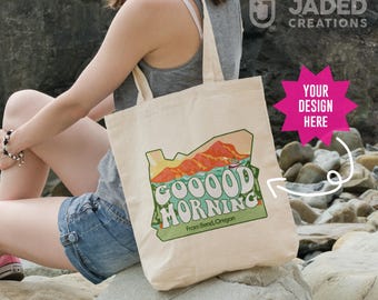 Individuell bedruckte Canvas-Einkaufstaschen | Vollfarbiger DTF-Druck | Personalisierte wiederverwendbare Tasche