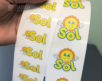 Custom Logo Sticker Strips: Waterproof Vinyl Labels, Bulk Roll