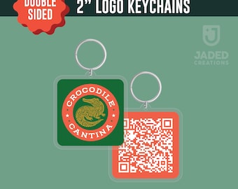 Custom Logo Keychain: 2" Double Sided Printed Acrylic Company Merch