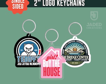 Custom Logo Acrylic Keychain: 2" UV Printed Company Branding