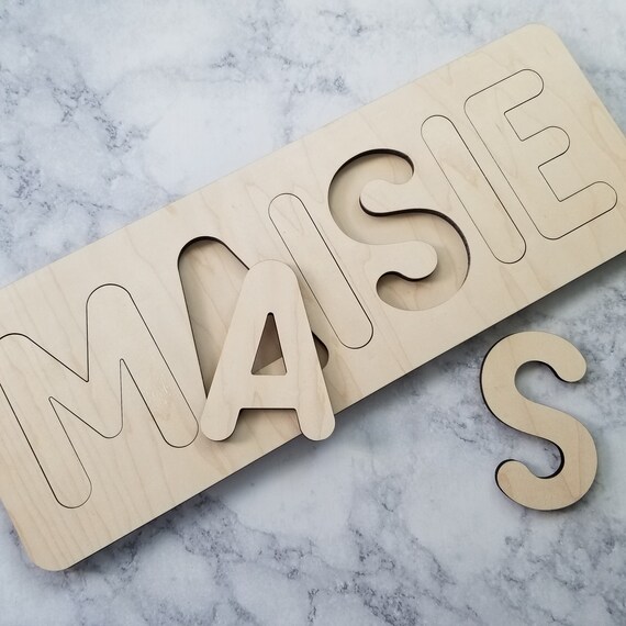 DIY Cut Out Wood Personalized Name Board Puzzle Etsy