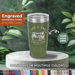Custom Engraved 20 oz Stainless Steel Tumbler: Personalized Logo Gifts