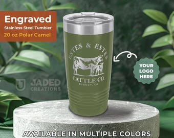 Vaso térmico de acero inoxidable de 20 oz grabado a medida: Regalos con logotipo personalizado