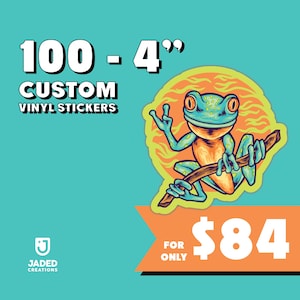 100 benutzerdefinierte Logo-Aufkleber: 4 &quot;Die-Cut-Vinyl, wasserfest und wetterfest