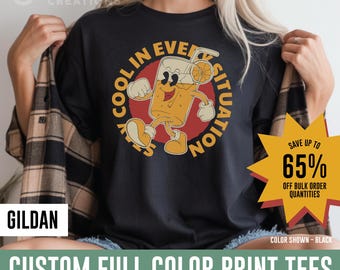 Custom Logo Gildan T-Shirt: Personalized Apparel, Full Color Print