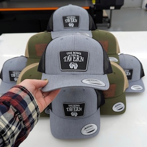 Custom Logo Trucker Hat: Vegan Leather Patch, Company Merch