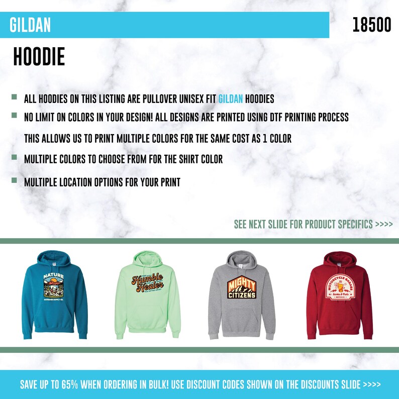 Custom Logo Hoodie Personalized Bulk Apparel Branded Company Merch Pullover Hooded Sweatshirt Gildan image 2