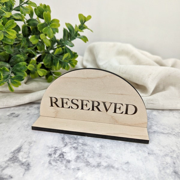 Tabletop Wooden Reserved Sign Wedding Table Decor Rustic Restaurant Reserved Table Signs Custom Engraved