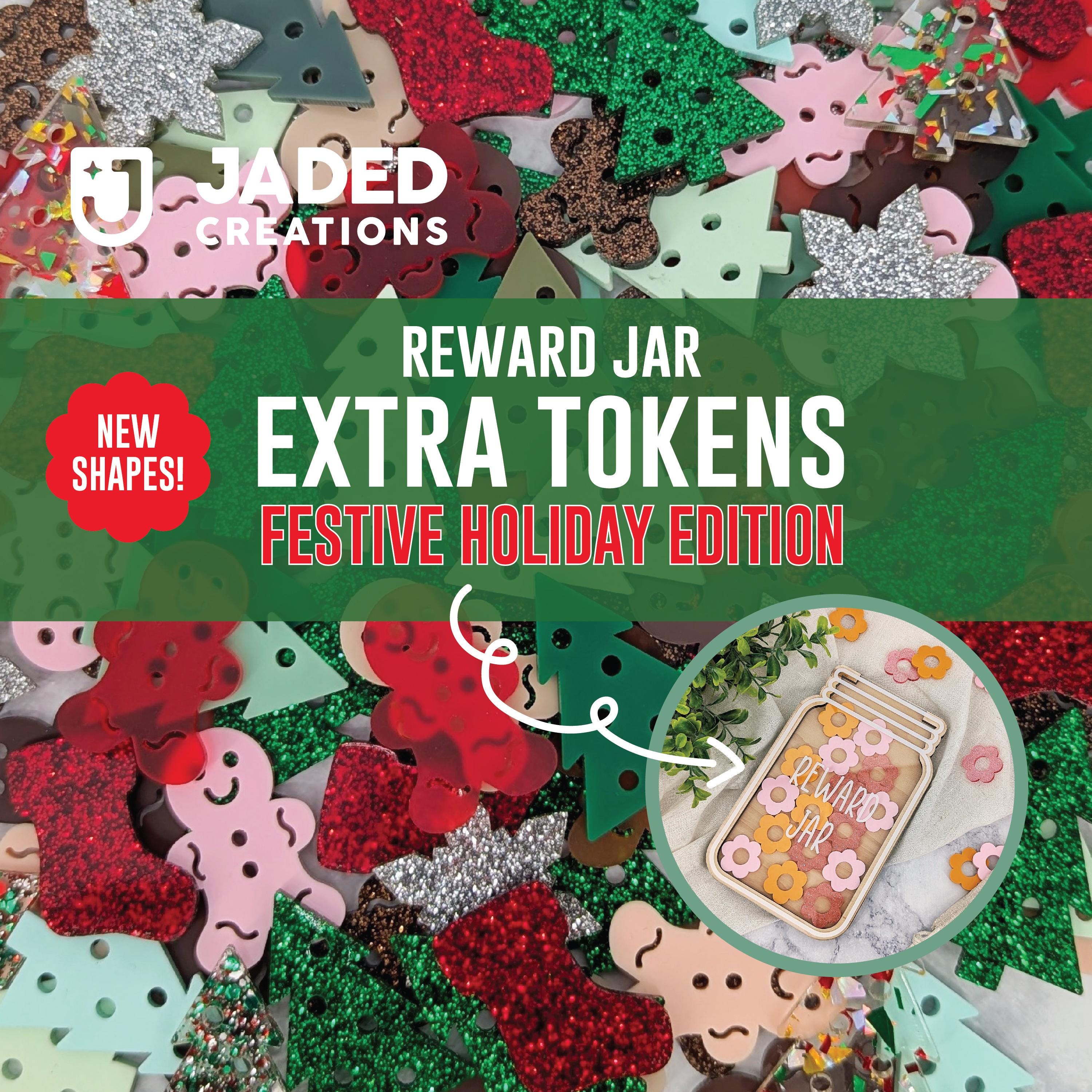 Christmas Reward Jar Tokens: Acrylic Holiday Shapes