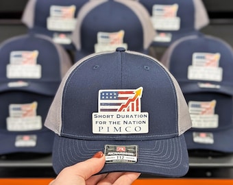Custom Richardson 112 Trucker Hat, Leatherette Patch Business Merch, Engraved Snapback Team Cap