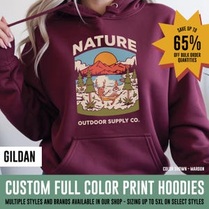 Custom Logo Hoodie Personalized Bulk Apparel Branded Company Merch Pullover Hooded Sweatshirt Gildan image 1