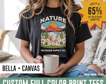 Custom Logo Bella Canvas T-Shirt Personalized Bulk Apparel Branded Company Merch Tee Shirt