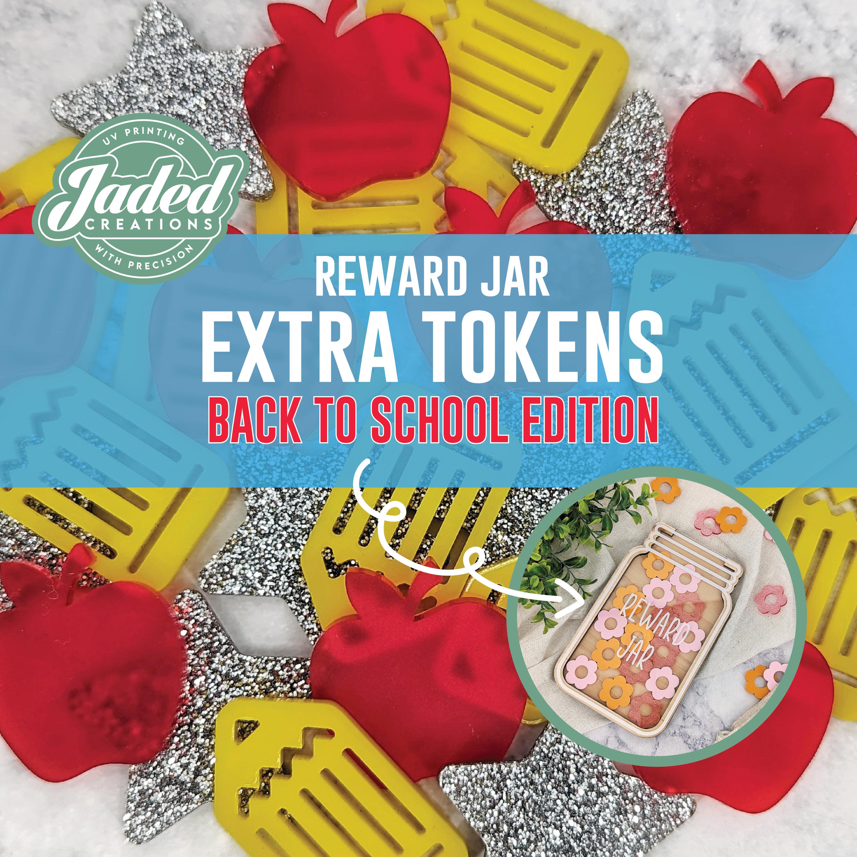 Custom Reward Jar Extra Tokens Back To School Classroom Teacher Star Jar Chore Chart Gifts for Kids Fridge Apple Pencil Acrylic Personalized