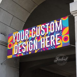 Custom Vinyl Banner Printed Your Custom Text/Design Indoor Outdoor Banner Weatherproof Personalized Your Logo With Grommets