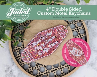 Custom Double Sided Keychain Personalized Retro Motel Keychain Family Vacation Mother&#39;s Day Gift Wedding Keepsake
