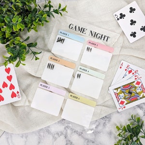 Familiespelavond Scoretracker Gepersonaliseerde scorekaart Pokerliefhebber Cadeau voor vader Aanpasbaar acryl droog uitwisbaar bord