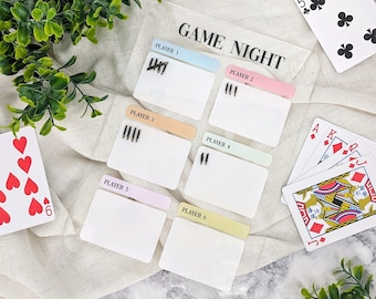 Placar personalizado para noite de jogos em família: rastreador de acrílico para quadro branco