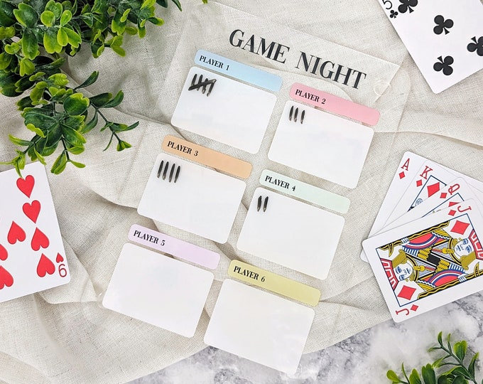 Personalized Family Game Night Scoreboard: Acrylic Dry Erase Tracker