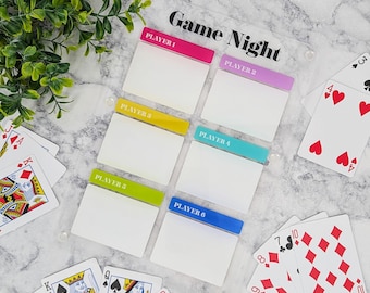 Marcador personalizado para noches de juegos familiares: marcador acrílico de borrado en seco