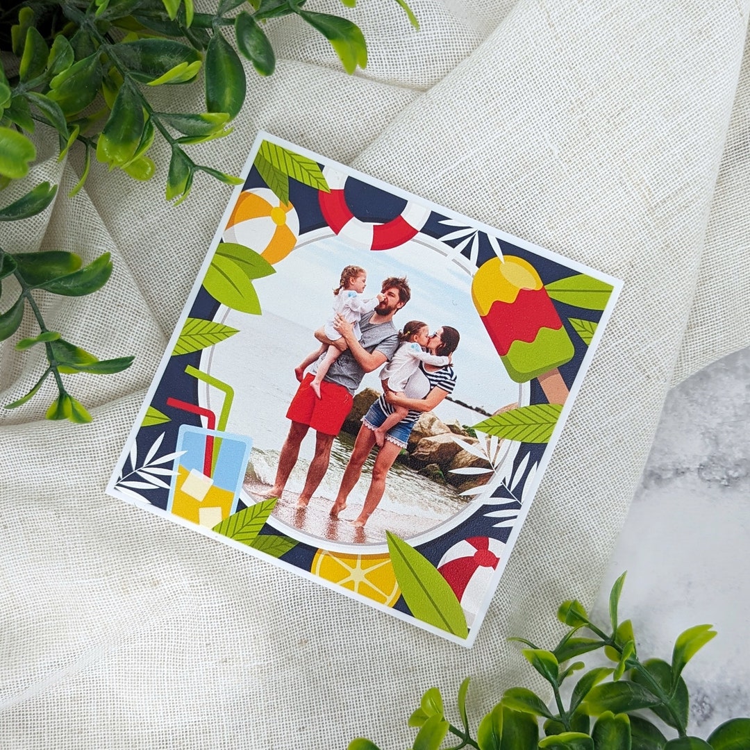 Custom Family Vacation Photo Printed Acrylic Summer Fun Fridge