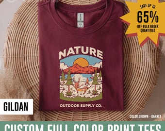 Custom Logo Gildan T-Shirt: Personalized Apparel, Full-Color Print