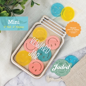 Custom Reward Jar with Tokens Classroom Teacher Mini Star Jar Chore Chart Gifts for Kids Fridge Personalized Name Fridge Magnet