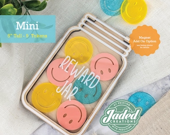 Tarro de recompensa personalizado con fichas, minitarro de estrella para el aula, cuadro de tareas, regalos para niños, imán de refrigerador con nombre personalizado