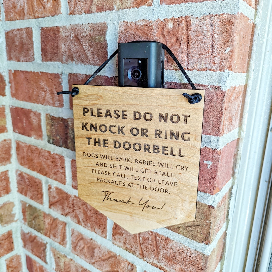 Custom Please Do Not Knock Door Hanger Sign Dogs Barking Babies Crying