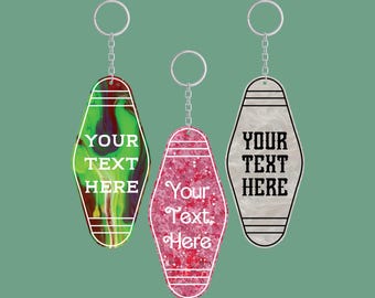 Custom Retro Motel Keychain: Personalized Acrylic Keepsake