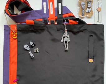 Halloween Colors Theme Series, Plain Solid Color Foldable Black, Orange, Purple Bags - Set of 3 | Gifts for Kids, Adults, and Everyone Else