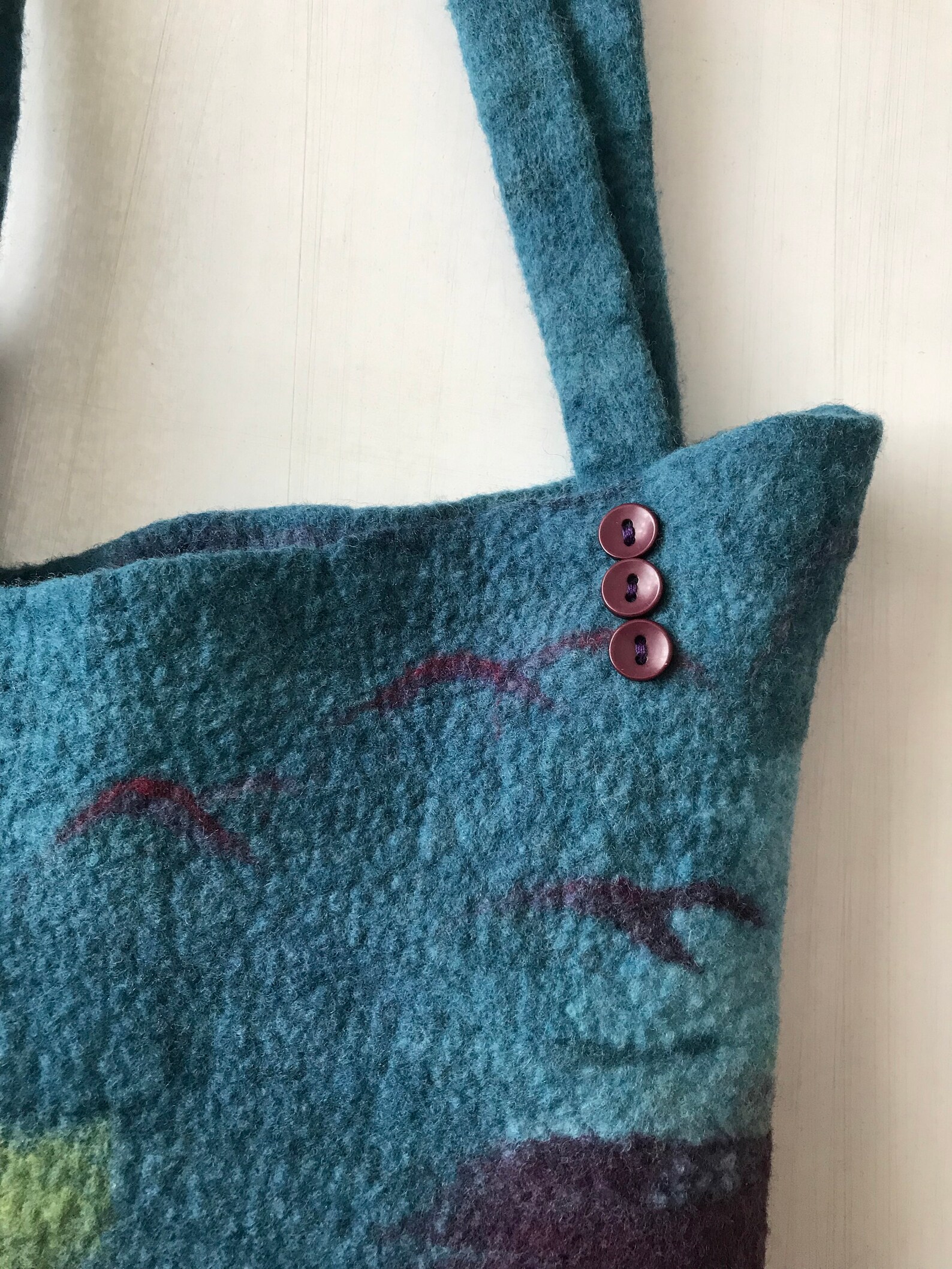 Day N Night Theme, Merino Wool Felt Bag With Button Acc, Winter Bags ...