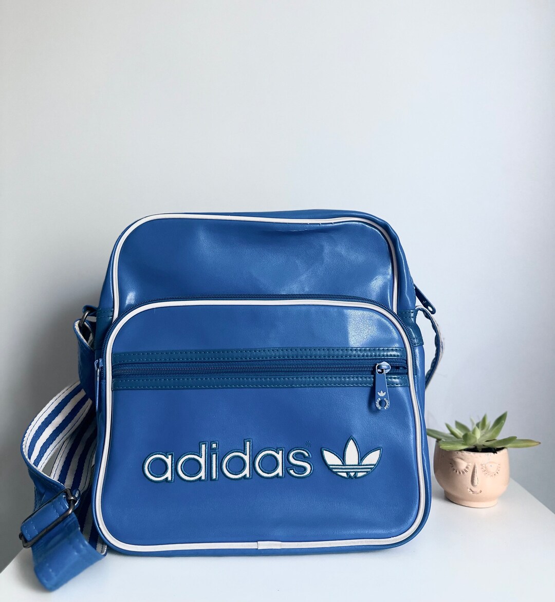 Retro Adidas Originals Large Crossbody Bag in Blue Etsy