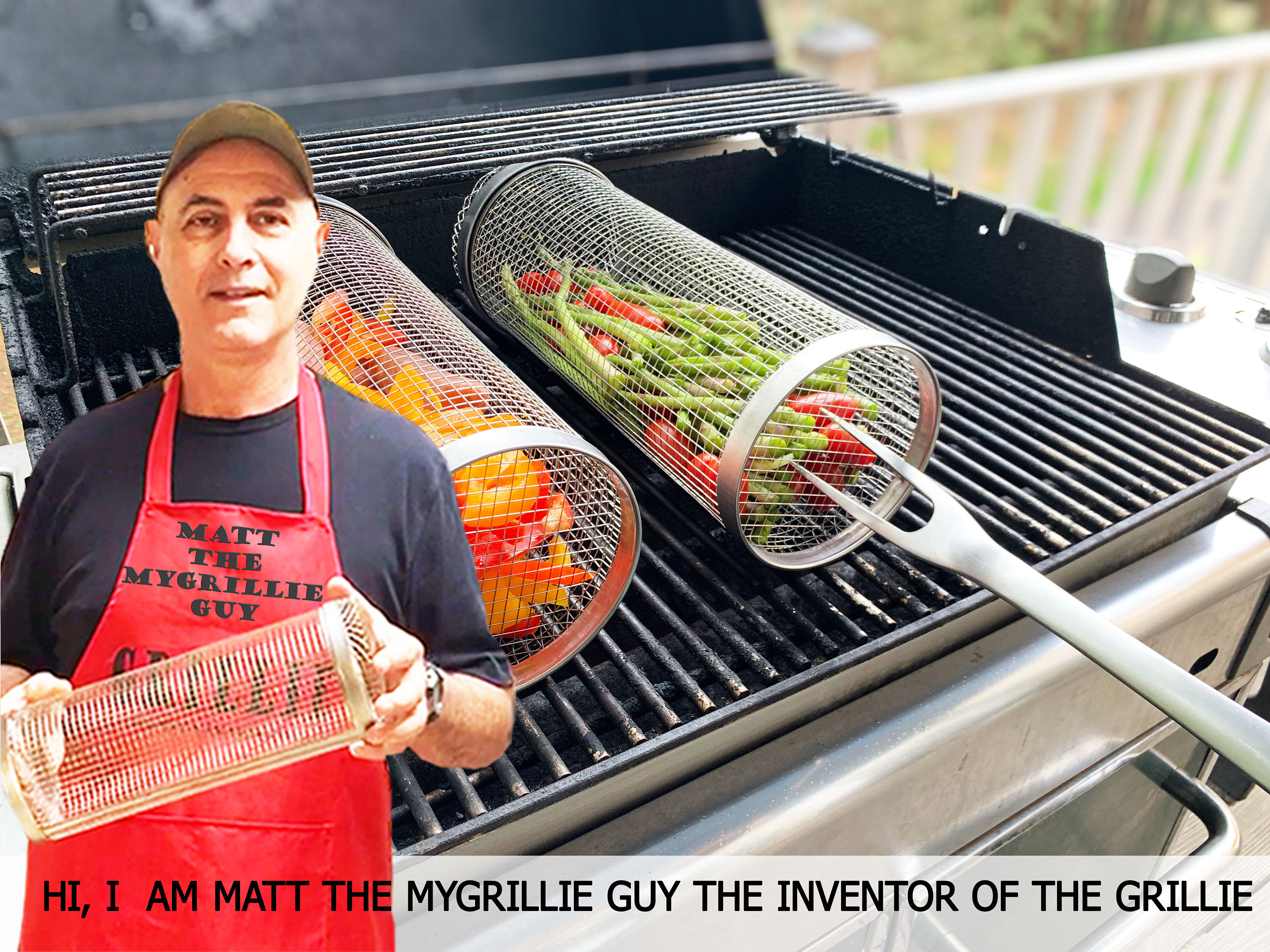 MyGrillie 2-Pack - The Greatest Grilling Basket Ever - Grill Veggies and all your foods including desserts the Grillie way!