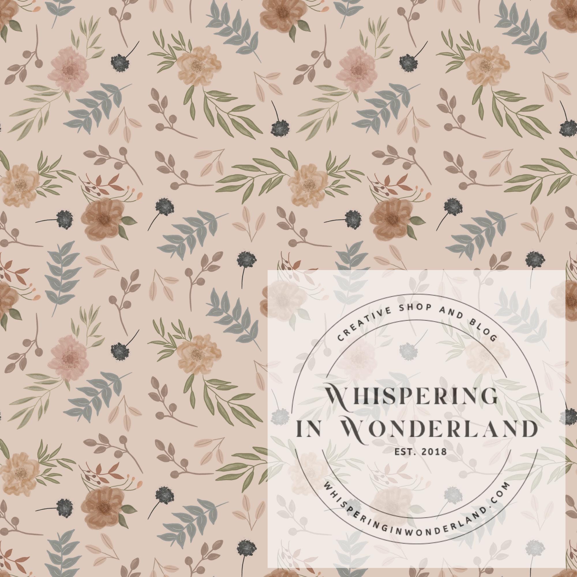 Boho Floral Seamless Pattern, Beige Flowers (300 DPI PNG Download) - Etsy