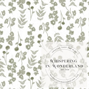 Puede incluir: Un patrón sin costuras con un diseño repetitivo de flores y hojas verdes en acuarela sobre un fondo blanco. El patrón es perfecto para usar en diseños digitales e impresos.