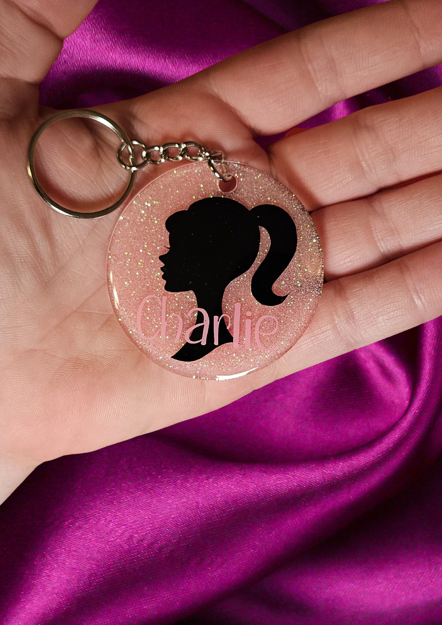 Personalized Barbie Keychain Custom Barbie Key Chain Acrylic Etsy